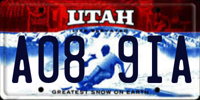 UT license plate A089IA