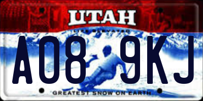 UT license plate A089KJ