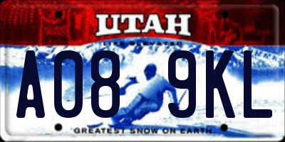 UT license plate A089KL