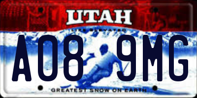 UT license plate A089MG