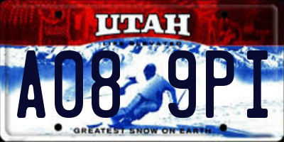 UT license plate A089PI