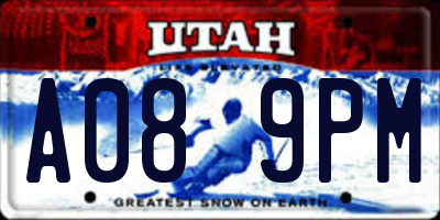 UT license plate A089PM