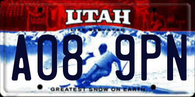 UT license plate A089PN