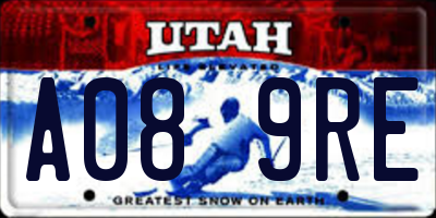 UT license plate A089RE