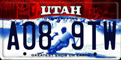 UT license plate A089TW