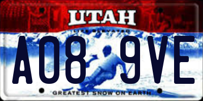 UT license plate A089VE