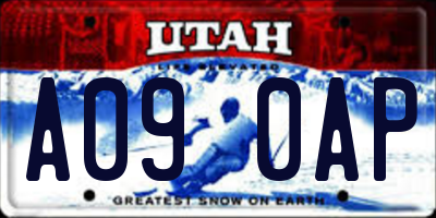 UT license plate A090AP