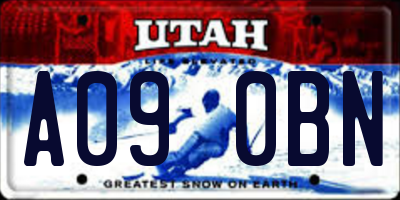 UT license plate A090BN