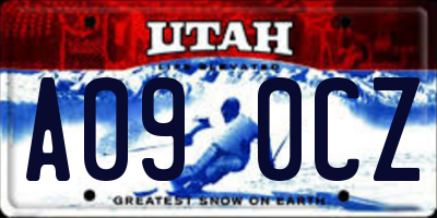 UT license plate A090CZ