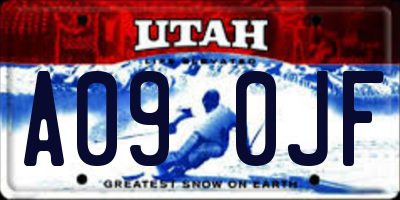 UT license plate A090JF