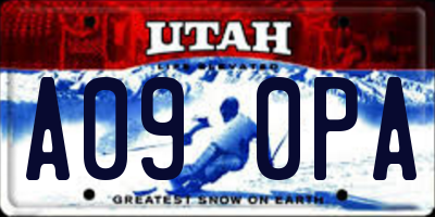 UT license plate A090PA
