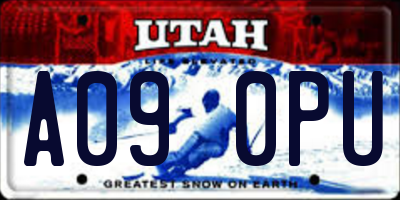 UT license plate A090PU