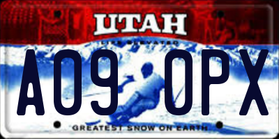 UT license plate A090PX