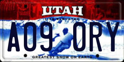 UT license plate A090RY