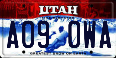 UT license plate A090WA