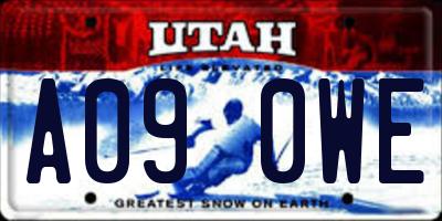 UT license plate A090WE