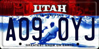 UT license plate A090YJ