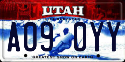 UT license plate A090YY