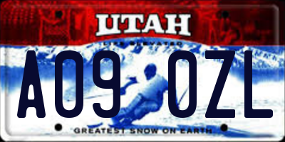 UT license plate A090ZL