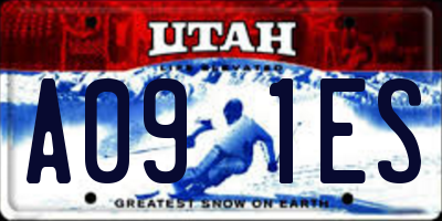 UT license plate A091ES