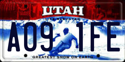 UT license plate A091FE