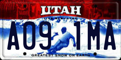 UT license plate A091MA