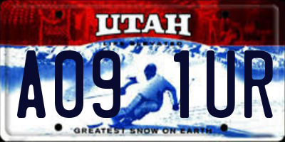 UT license plate A091UR