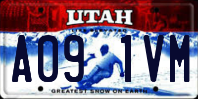 UT license plate A091VM