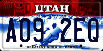 UT license plate A092EQ