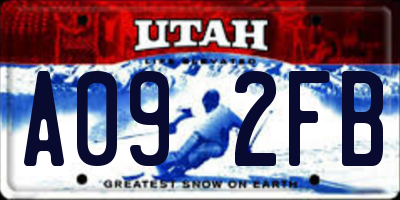 UT license plate A092FB