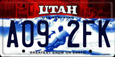 UT license plate A092FK