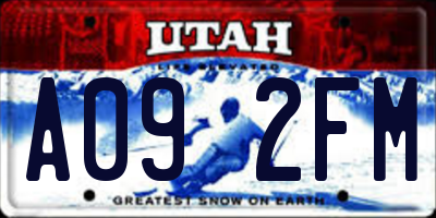 UT license plate A092FM