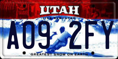 UT license plate A092FY