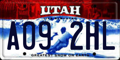 UT license plate A092HL
