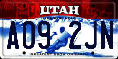 UT license plate A092JN
