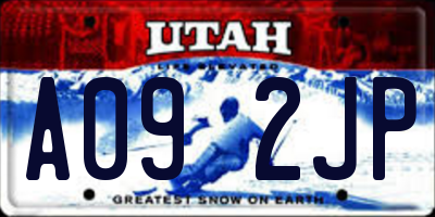 UT license plate A092JP