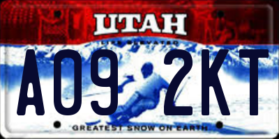 UT license plate A092KT