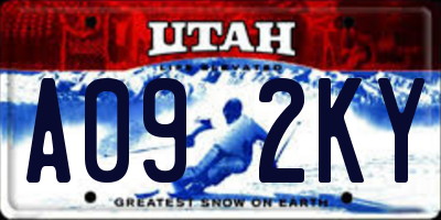 UT license plate A092KY