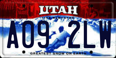UT license plate A092LW