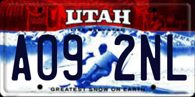 UT license plate A092NL