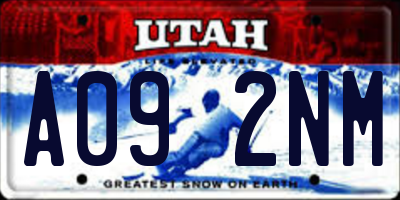 UT license plate A092NM