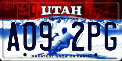 UT license plate A092PG