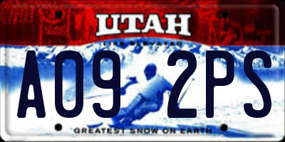 UT license plate A092PS