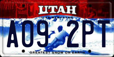 UT license plate A092PT
