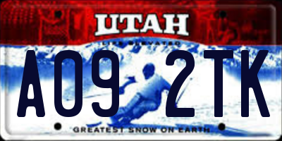 UT license plate A092TK
