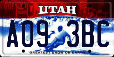 UT license plate A093BC