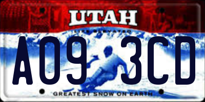 UT license plate A093CD