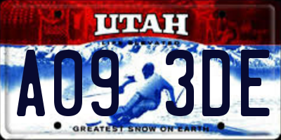 UT license plate A093DE