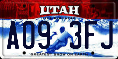 UT license plate A093FJ