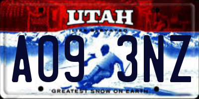 UT license plate A093NZ